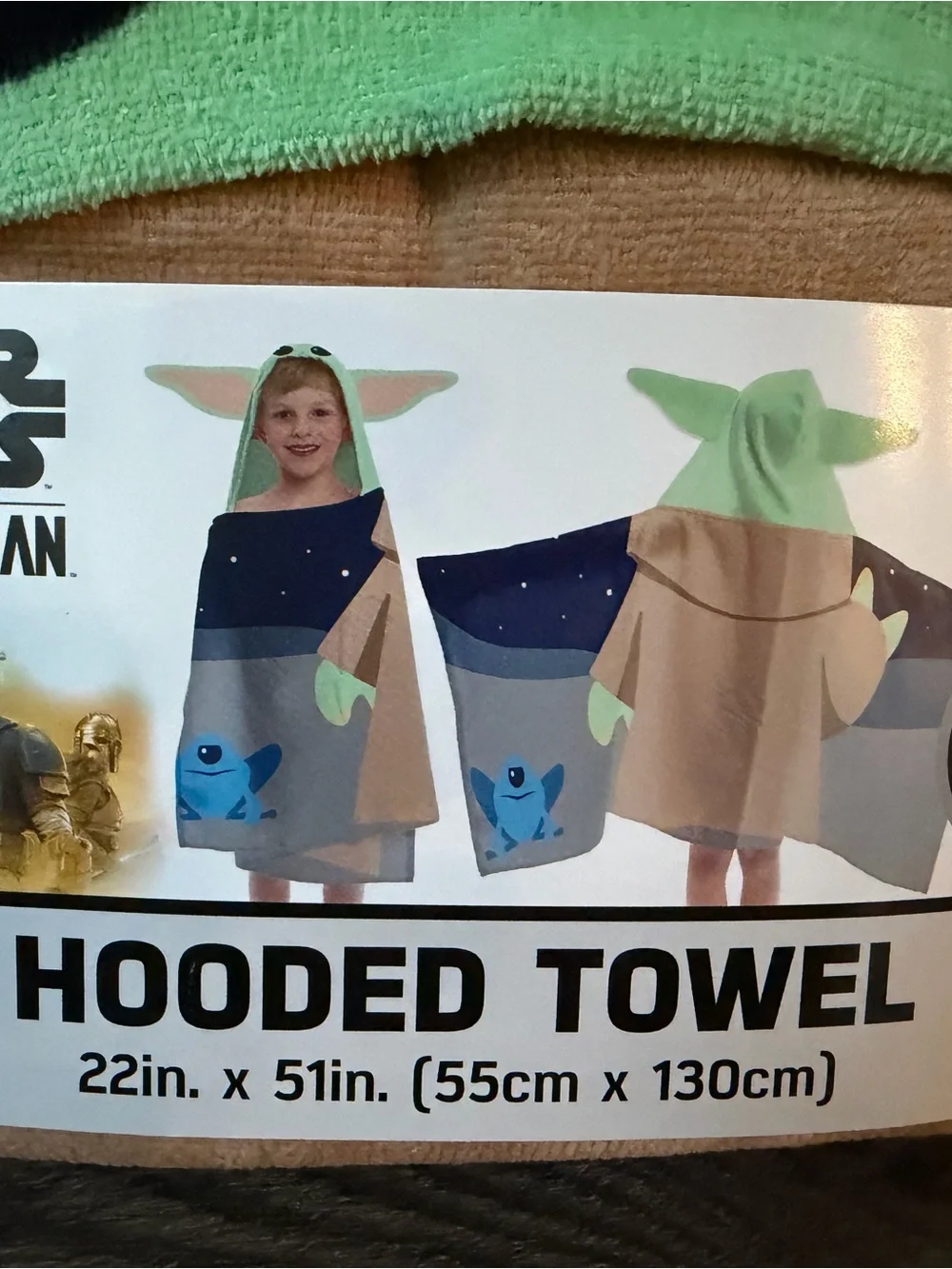 Disney Star Wars Grogu Hooded Towel - Light Green